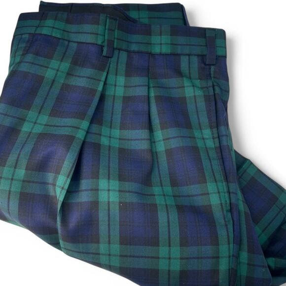 Hickey Freeman X Maus Hoffman 36 Plaid Cropped Plaid Golf Holiday Pants  Women's - Picture 2 of 6